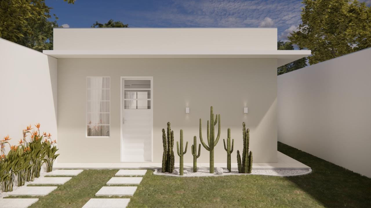 Fachada 3D das casas do Parque dos Sonhos II, no Bairro Vieno, Araguari/MG