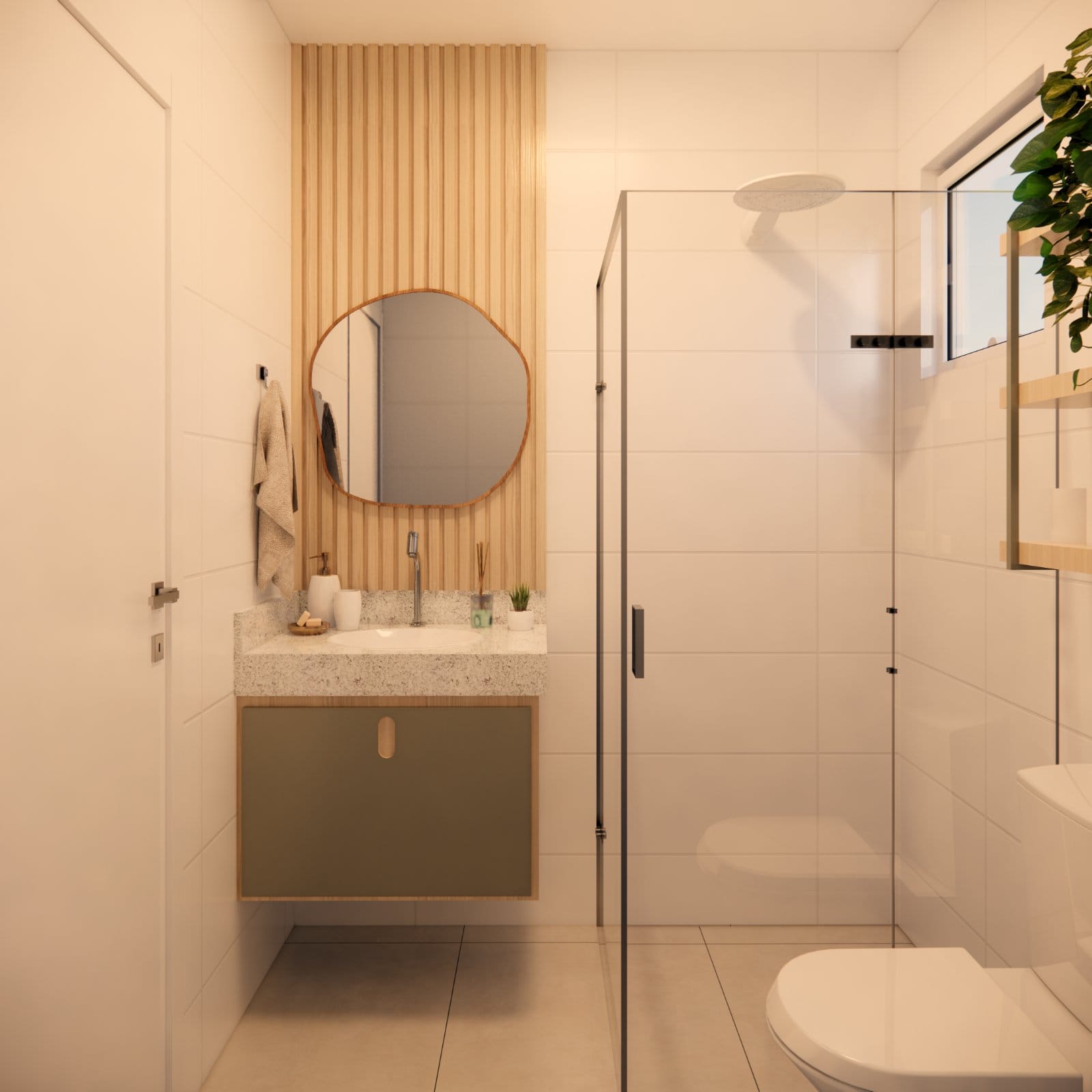 Banheiro da suíte — render 3D do projeto (2)